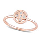 0.05 CT. T.W. Natural Diamond Clover Ring in Solid 10K Rose Gold