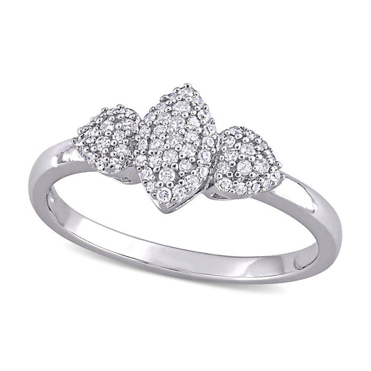 0.20 CT. T.W. Composite Natural Diamond Marquise Three Stone Promise Ring in Sterling Silver