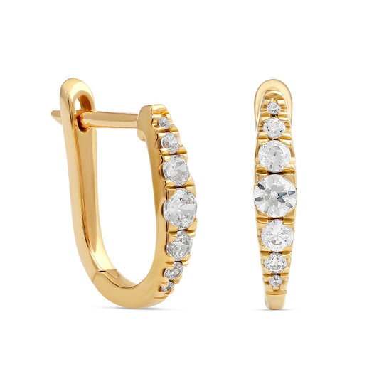 0.33 CT. T.W. Journey Diamond Hoop Earrings in 10K Gold