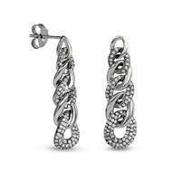 0.5 CT. T.W. Diamond Graduated Links Dangle Earrings in Sterling Silver