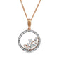 0.33 CT. T.W. Baguette and Round Natural Diamond Scatter Circle Pendant in 10K Rose Gold
