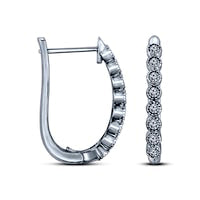 0.5 CT. T.W. Diamond Hoop Earrings in Sterling Silver