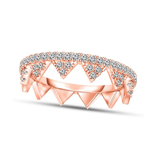 0.33 CT. T.W. Natural Diamond Crown Ring in Solid 10K Rose Gold