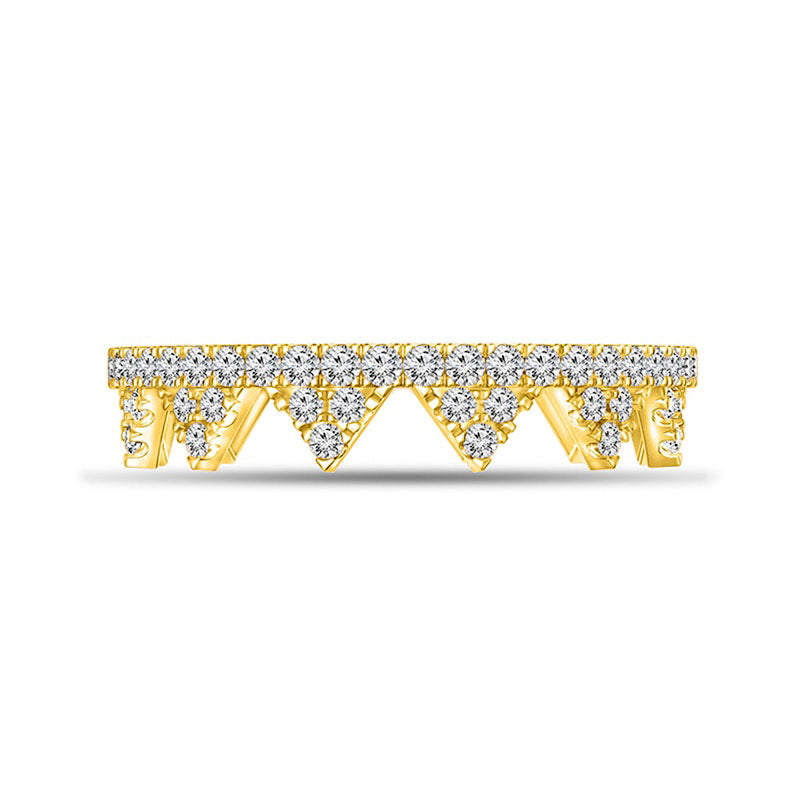 0.33 CT. T.W. Natural Diamond Crown Ring in Solid 10K Yellow Gold