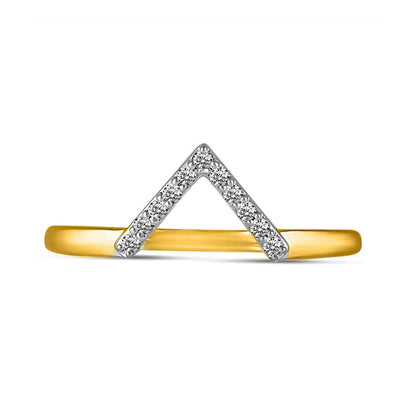 0.10 CT. T.W. Natural Diamond "V" Chevron Ring in Solid 14K Gold