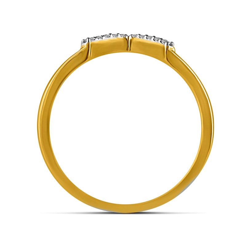 0.10 CT. T.W. Natural Diamond "V" Chevron Ring in Solid 14K Gold