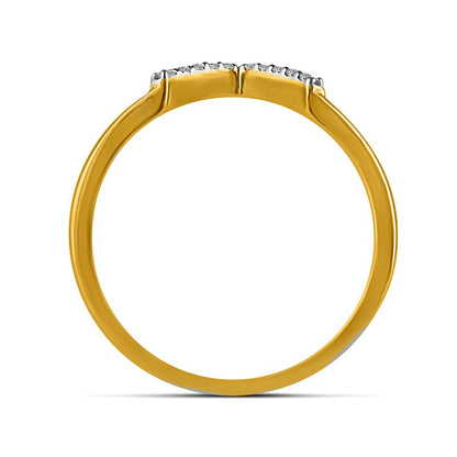 0.10 CT. T.W. Natural Diamond "V" Chevron Ring in Solid 14K Gold