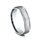 Men's 6.0mm Satin Finish Stepped Edge Comfort-Fit Wedding Band in Solid 10K White Gold