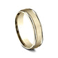Men's 6.0mm Satin Finish Stepped Edge Comfort-Fit Wedding Band in Solid 10K Yellow Gold