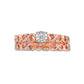 0.25 CT. T.W. Natural Diamond Infinity Bridal Engagement Ring Set in Solid 10K Rose Gold