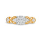 0.33 CT. T.W. Natural Diamond Butterfly-Sides Antique Vintage-Style Engagement Ring in Solid 10K Yellow Gold