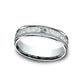 Ladies' 6.0mm Hammered Milgrain Comfort-Fit Wedding Band in Solid 10K White Gold
