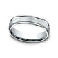 Ladies' 6.0mm Sandblast Textured Comfort-Fit Wedding Band in Solid 10K White Gold