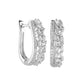 0.33 CT. T.W. Baguette and Round Diamond Edge Hoop Earrings in 10K White Gold