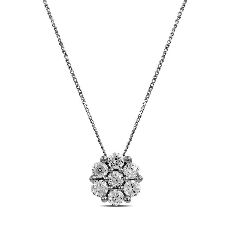 0.2 CT. T.W. Composite Natural Diamond Flower Pendant in 10K White Gold