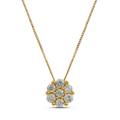 0.2 CT. T.W. Composite Natural Diamond Flower Pendant in 10K Yellow Gold