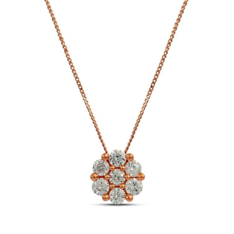 0.2 CT. T.W. Composite Natural Diamond Flower Pendant in 10K Rose Gold