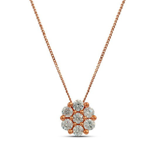 0.2 CT. T.W. Composite Natural Diamond Flower Pendant in 10K Rose Gold