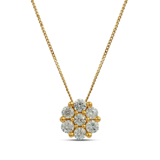 0.25 CT. T.W. Composite Natural Diamond Flower Pendant in 10K Yellow Gold