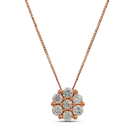 0.25 CT. T.W. Composite Natural Diamond Flower Pendant in 10K Rose Gold