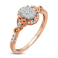 0.33 CT. T.W. Composite Natural Diamond Oval Frame Heart-Shaped Infinity Sides Promise Ring in Solid 10K Rose Gold