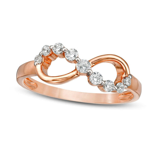 0.20 CT. T.W. Natural Diamond Sideways Infinity Ring in Solid 10K Rose Gold