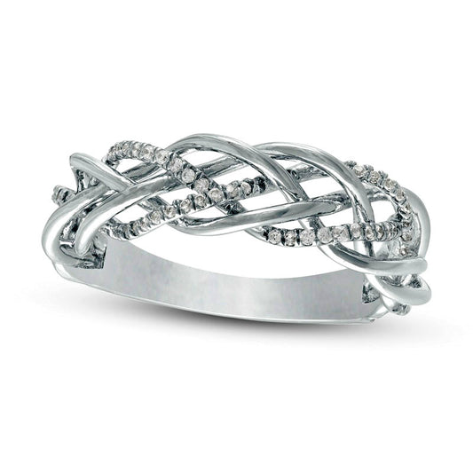 0.20 CT. T.W. Natural Diamond Woven Ring in Solid 10K White Gold