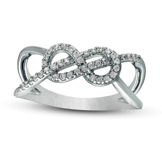 0.20 CT. T.W. Natural Diamond Sideways Infinity Split Shank Ring in Sterling Silver