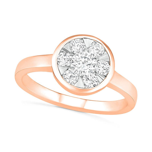 0.50 CT. T.W. Composite Natural Diamond Circle Ring in Solid 10K Rose Gold