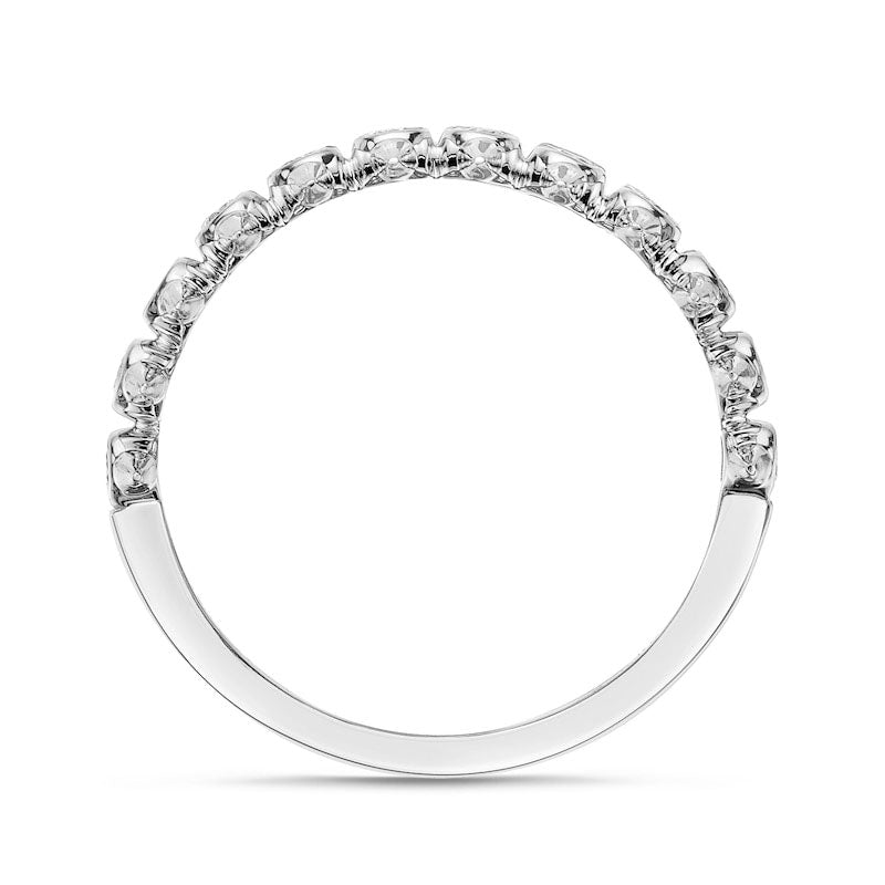 0.25 CT. T.W. Natural Diamond Single Spikes Row Ring in Solid 10K White Gold