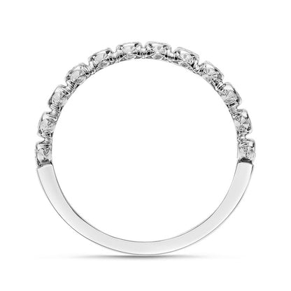 0.25 CT. T.W. Natural Diamond Single Spikes Row Ring in Solid 10K White Gold