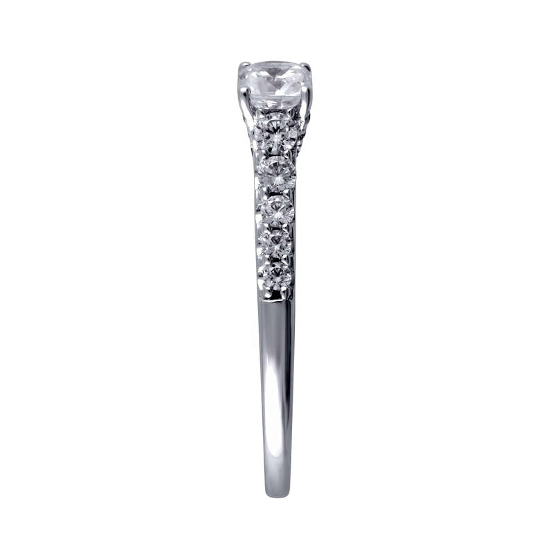 1.0 CT. T.W. Princess-Cut Natural Diamond Engagement Ring in Solid 14K White Gold