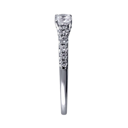 1.0 CT. T.W. Princess-Cut Natural Diamond Engagement Ring in Solid 14K White Gold