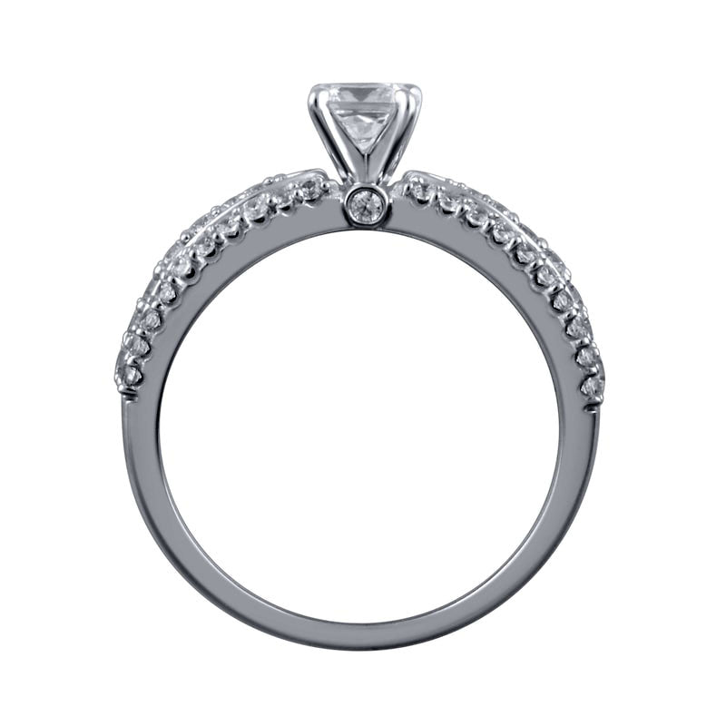 1.0 CT. T.W. Princess-Cut Natural Diamond Multi-Row Engagement Ring in Solid 14K White Gold