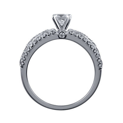 1.0 CT. T.W. Princess-Cut Natural Diamond Multi-Row Engagement Ring in Solid 14K White Gold