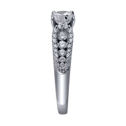 1.25 CT. T.W. Natural Diamond Antique Vintage-Style Engagement Ring in Solid 14K White Gold