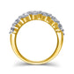 4 CT. T.W. Natural Diamond Double Row Anniversary Ring in Solid 10K Yellow Gold
