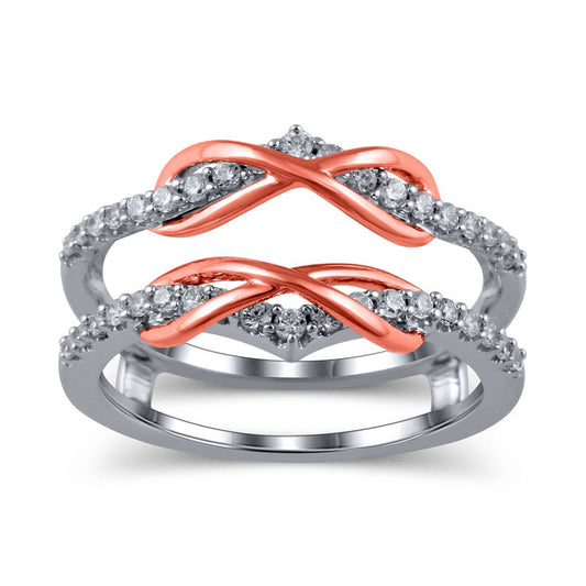 0.38 CT. T.W. Natural Diamond Double Infinity Enhancer in Solid 10K Two-Tone Gold