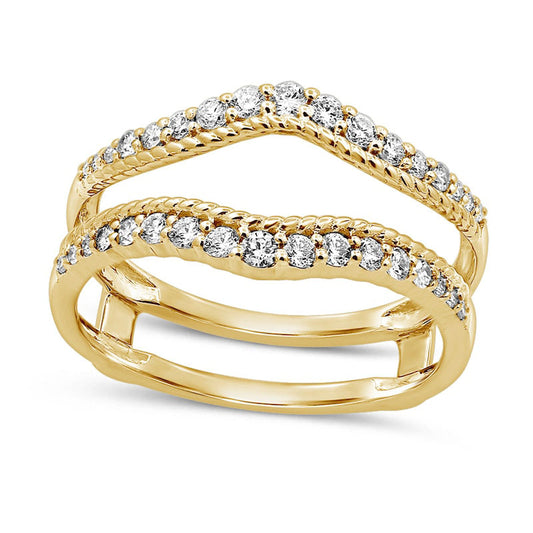 0.38 CT. T.W. Natural Clarity Enhanced Diamond Contour Solitaire Enhancer in Solid 14K Gold