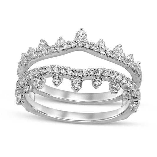 0.50 CT. T.W. Natural Clarity Enhanced Diamond Double Crown Solitaire Enhancer in Solid 14K White Gold