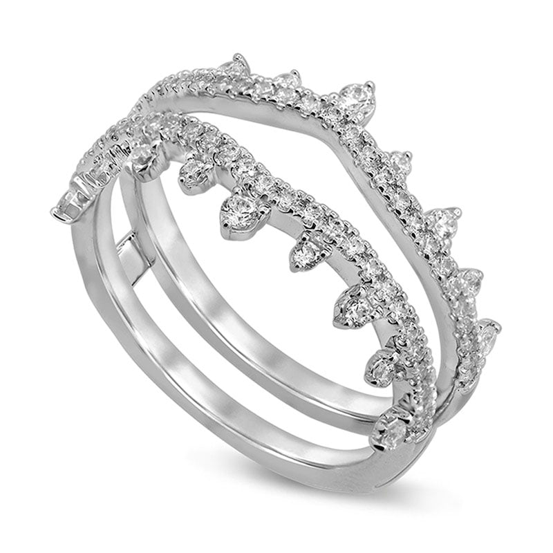 0.50 CT. T.W. Natural Clarity Enhanced Diamond Double Crown Solitaire Enhancer in Solid 14K White Gold