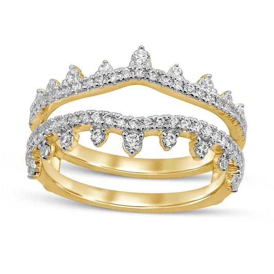 0.50 CT. T.W. Natural Clarity Enhanced Diamond Double Crown Solitaire Enhancer in Solid 14K Gold
