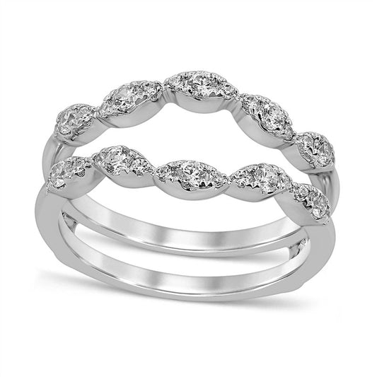 0.50 CT. T.W. Natural Clarity Enhanced Diamond Marquise Solitaire Enhancer in Solid 14K White Gold