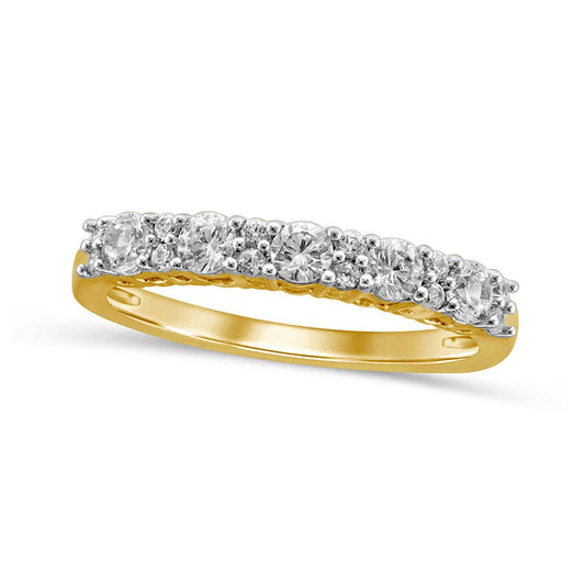0.63 CT. T.W. Natural Diamond Five Stone Anniversary Band in Solid 10K Yellow Gold