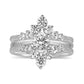 1.0 CT. T.W. Natural Clarity Enhanced Diamond Double Crown Solitaire Enhancer in Solid 14K White Gold