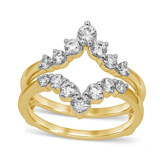 1.0 CT. T.W. Natural Clarity Enhanced Diamond Double Crown Solitaire Enhancer in Solid 14K Gold
