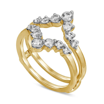 1.0 CT. T.W. Natural Clarity Enhanced Diamond Double Crown Solitaire Enhancer in Solid 14K Gold