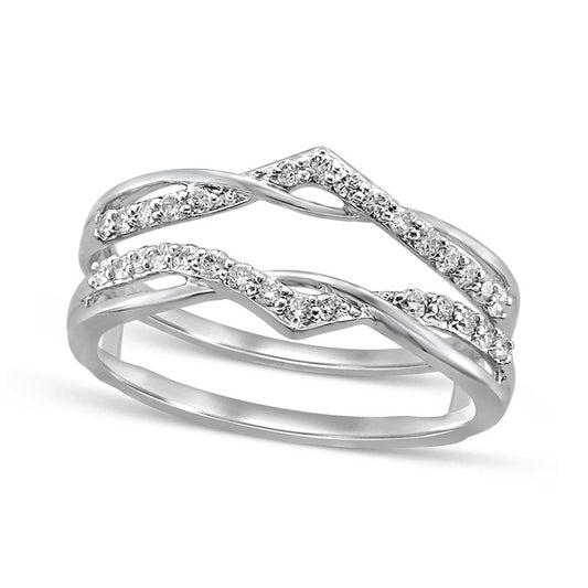 0.25 CT. T.W. Natural Clarity Enhanced Diamond Chevron Solitaire Enhancer in Solid 14K White Gold