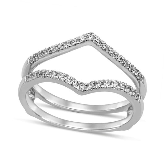 0.20 CT. T.W. Natural Clarity Enhanced Diamond Chevron Solitaire Enhancer in Solid 10K White Gold