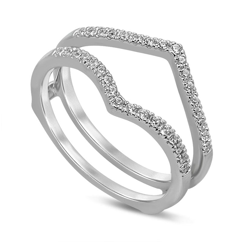 0.20 CT. T.W. Natural Clarity Enhanced Diamond Chevron Solitaire Enhancer in Solid 10K White Gold